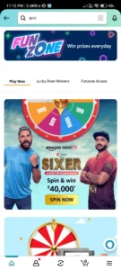Amazon MiniTv Sixer Spin And Win