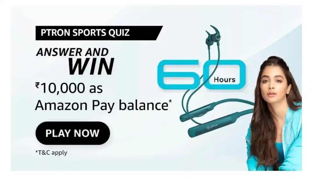 Amazon pTron Tangent Sports Quiz Answers