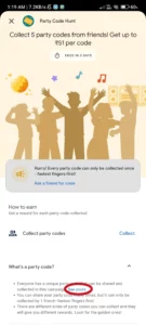 Google Pay Party Code Hunt