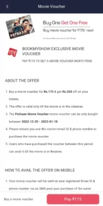 BookMyShow Pathaan Movie Voucher
