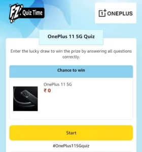 Amazon OnePlus 11 5G Quiz Answers