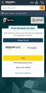 Amazon Ptron Bassbuds Zen Quiz Answers