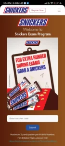 Snickers EXAM Cashback Rewards