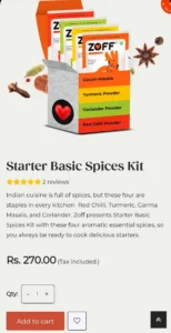 Free Sample Starter Basic Spices Kit