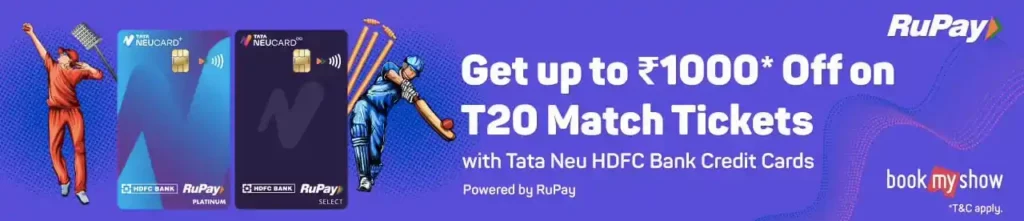 Tata Neu Rupay T20 Match Offer