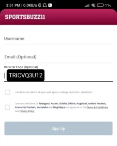 Sportsbuzz11 Referral Code
