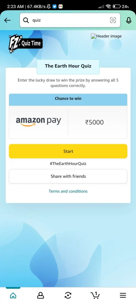 Amazon The Earth Hour Quiz Answers