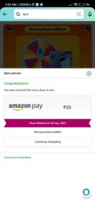 Amazon Smartphone Edition Spin And Win