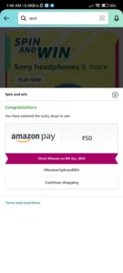 Amazon T20 Cricket Mania Spin And Win