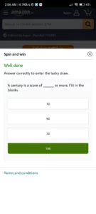 Amazon Cricket Edition Spin And Win Quiz Answers