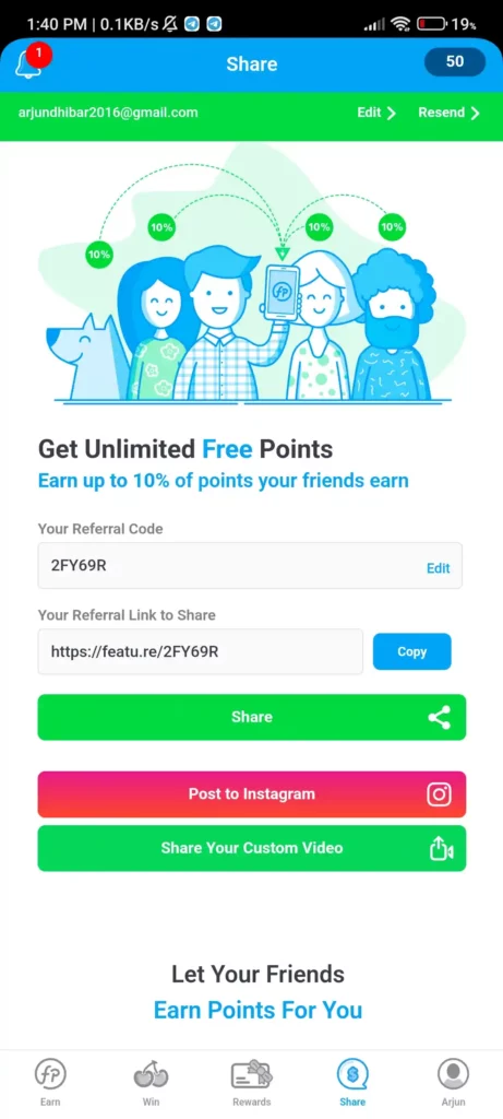 FeaturePoints Refer and Earn