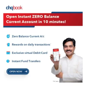 Chqbook Zero Balance Current Account