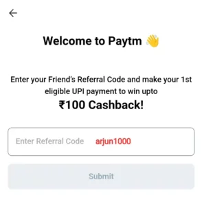 Paytm Referral Code
