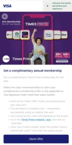 Times Prime Poshvine Offer