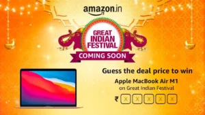 Amazon Great Indian Festival Guess the Deal Price to Win MacBook Air M1