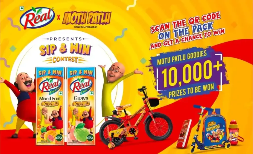 Real Motu Patlu Spin And Win Contest
