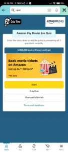 Amazon Pay Movies Leo Quiz Answers