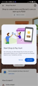Google Pay Shop And Pay Hunt Offer
