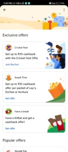 Google Pay Cricket Fest Offer