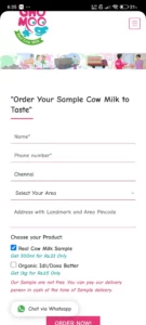 Order Your Ghomoo Free Sample of Cow Milk to Taste